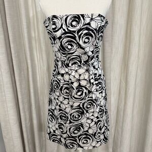 White House Black Market Strapless Floral Dress